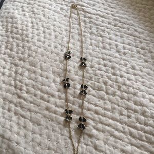 J crew black bow necklace